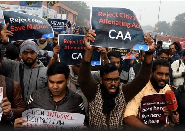 delhi caa against protest
