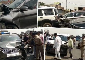 Ramji Lal Suman : रामजीलाल सुमन के काफिले पर हमला, आपस में टकराई सपा सांसद का गाडियां