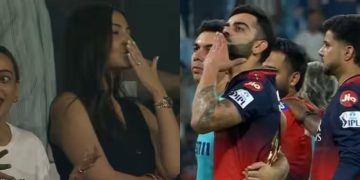 IPL 2025: कोहली ने बीच मैदान से दी ‘फ्लाइंग किस’, शर्म से लाल हुईं अनुष्का शर्मा