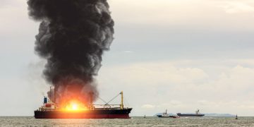 Singapore-Flagged Ship: समुद्र की लहरों के बीच शिप में धमाका, आसमान में छाया धुंआ…सिंगापुर के जाहज में लगी भीषण आग