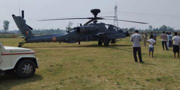 Helicopter Emergency Landing : अपाचे हेलीकॉप्टर की इमरजेंसी लैंडिंग, पठानकोट एयरबेस से भरी थी उड़ान