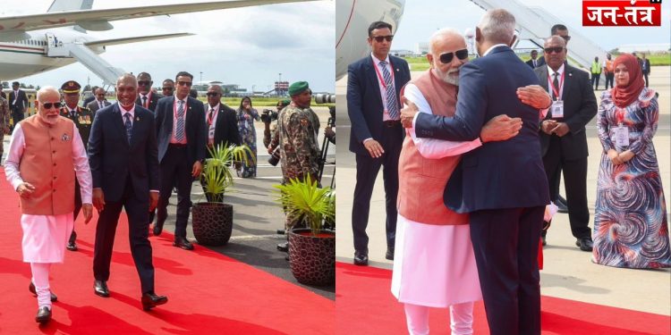 PM Modi in Maldives: मालदीव पहुंचे पीएम मोदी, राष्ट्रपति मोहम्मद मुइज्जू खुद एयरपोर्ट पहुंचकर किए स्वागत