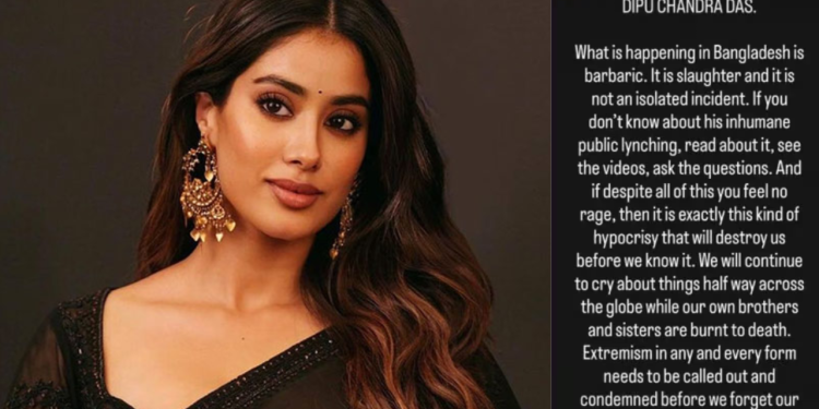 बांग्लादेश में दीपू चंद्र दास की हत्या पर जान्हवी कपूर का फूटा गुस्सा: ‘ये नरसंहार है, बर्बरता है’